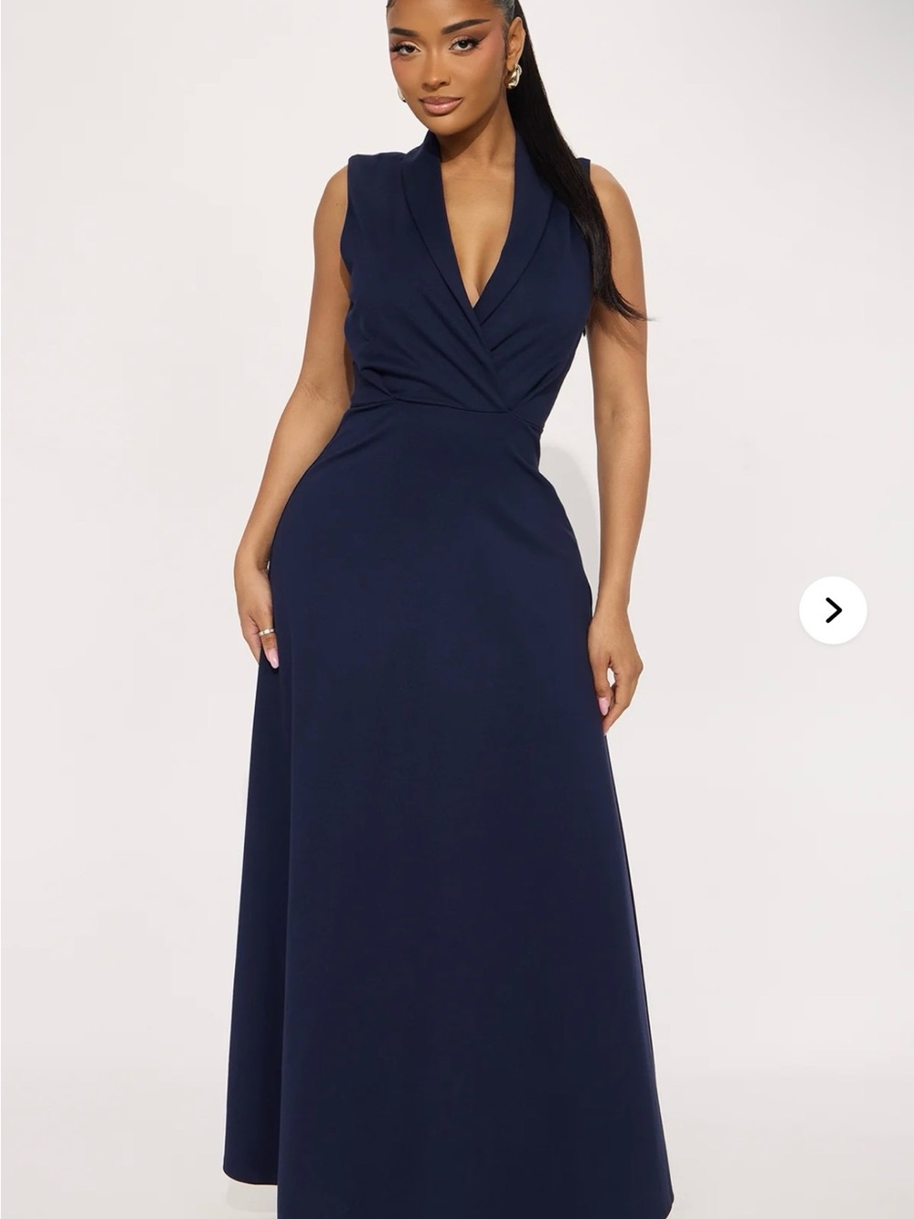 Fashion Nova Midnight Navy Sleeveless V-Neck Maxi Dress